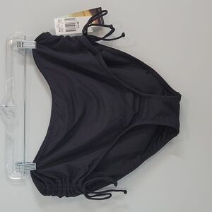 Beach House NEW Black Hayden Ruched Side Tie Bikini Swim Bottoms 20W